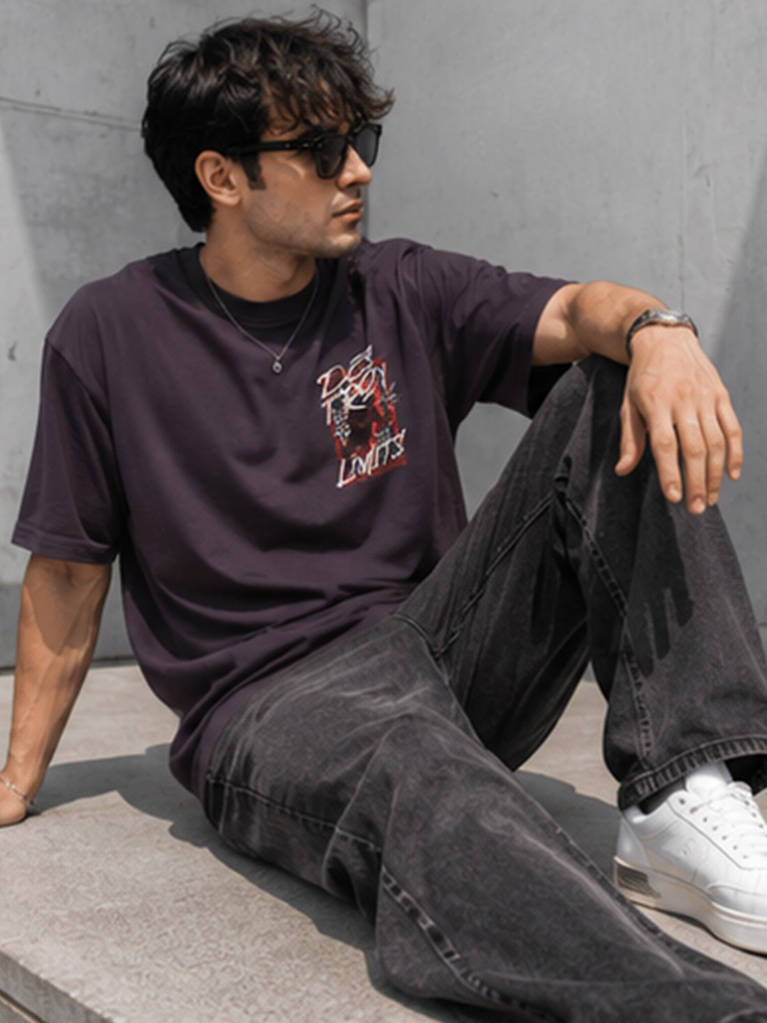 Men's Oversized Drop Shoulder T-Shirt | 100% Cotton Relaxed Fit Round Neck Streetwear Tee