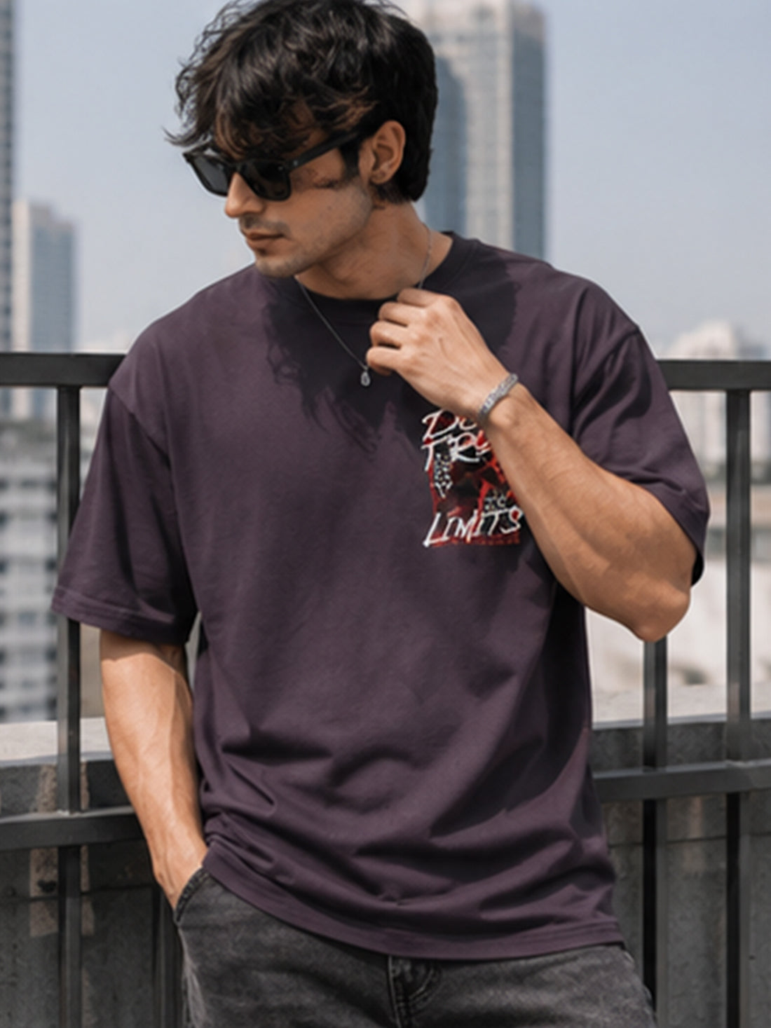 Men's Oversized Drop Shoulder T-Shirt | 100% Cotton Relaxed Fit Round Neck Streetwear Tee