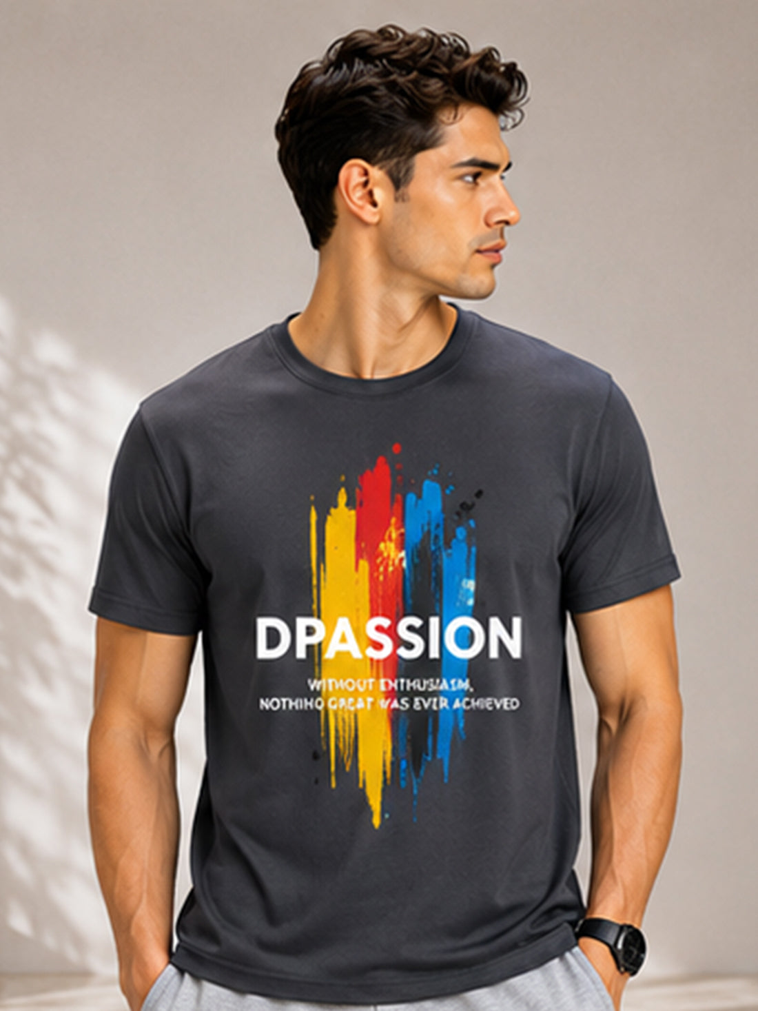 Dpassion Men's Black Graphic Performance T-Shirt | Dry-Fit Sportswear | Wholesale Activewear