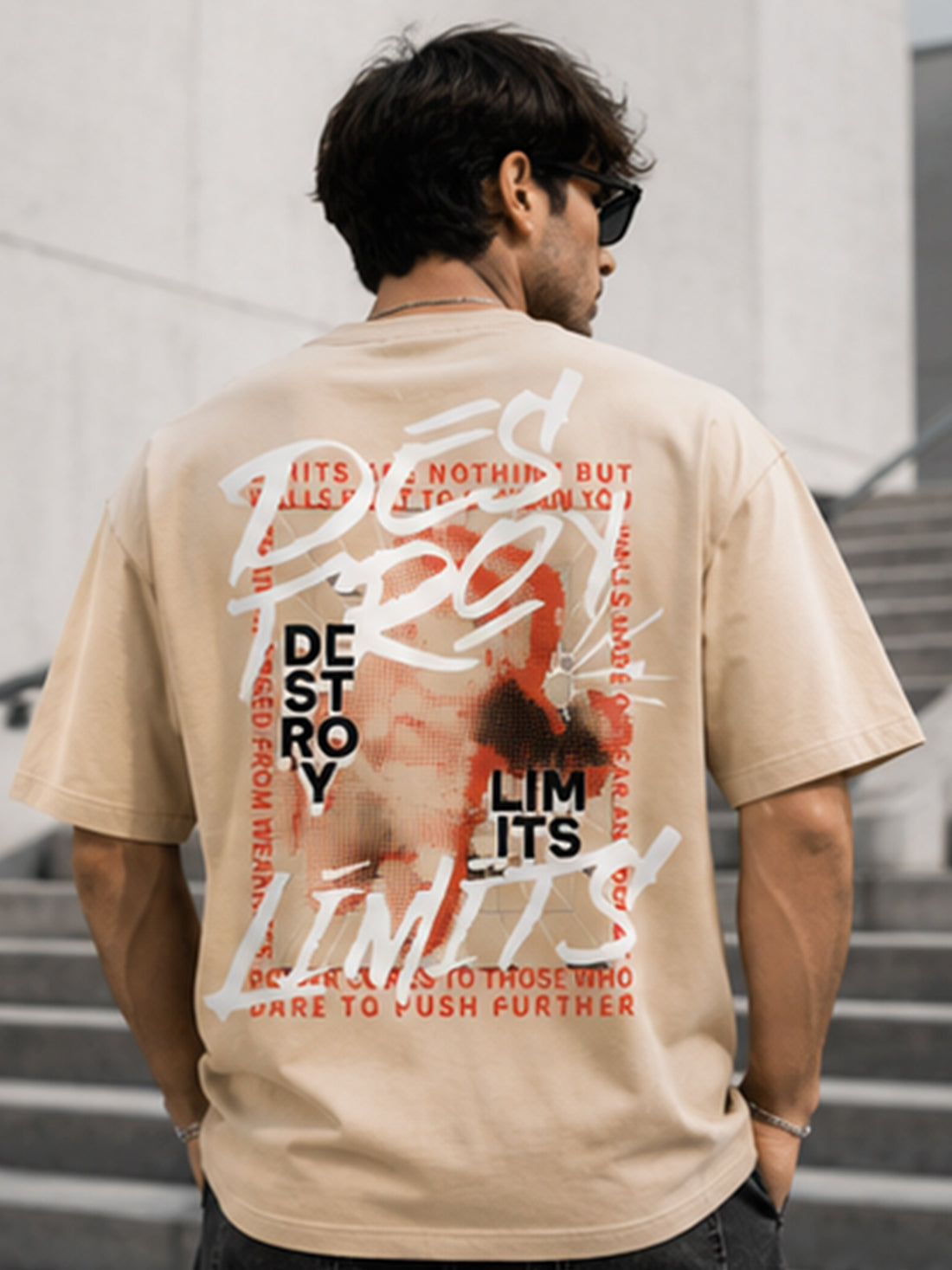 Men's Oversized Drop Shoulder T-Shirt | 100% Cotton Relaxed Fit Round Neck Streetwear Tee