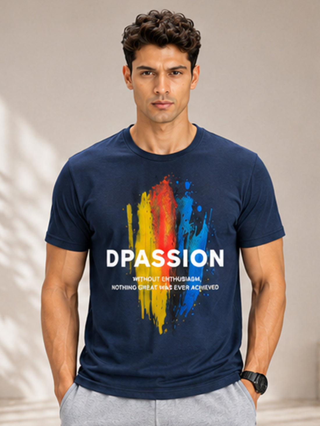 Dpassion Men's Black Graphic Performance T-Shirt | Dry-Fit Sportswear | Wholesale Activewear