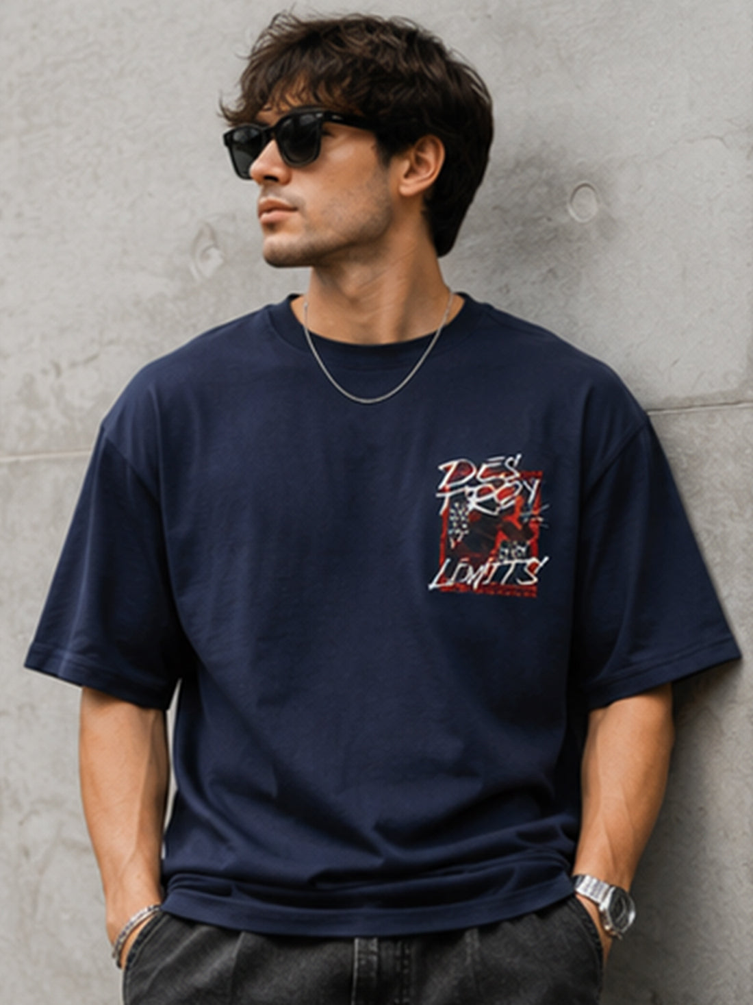 Men's Oversized Drop Shoulder T-Shirt | 100% Cotton Relaxed Fit Round Neck Streetwear Tee