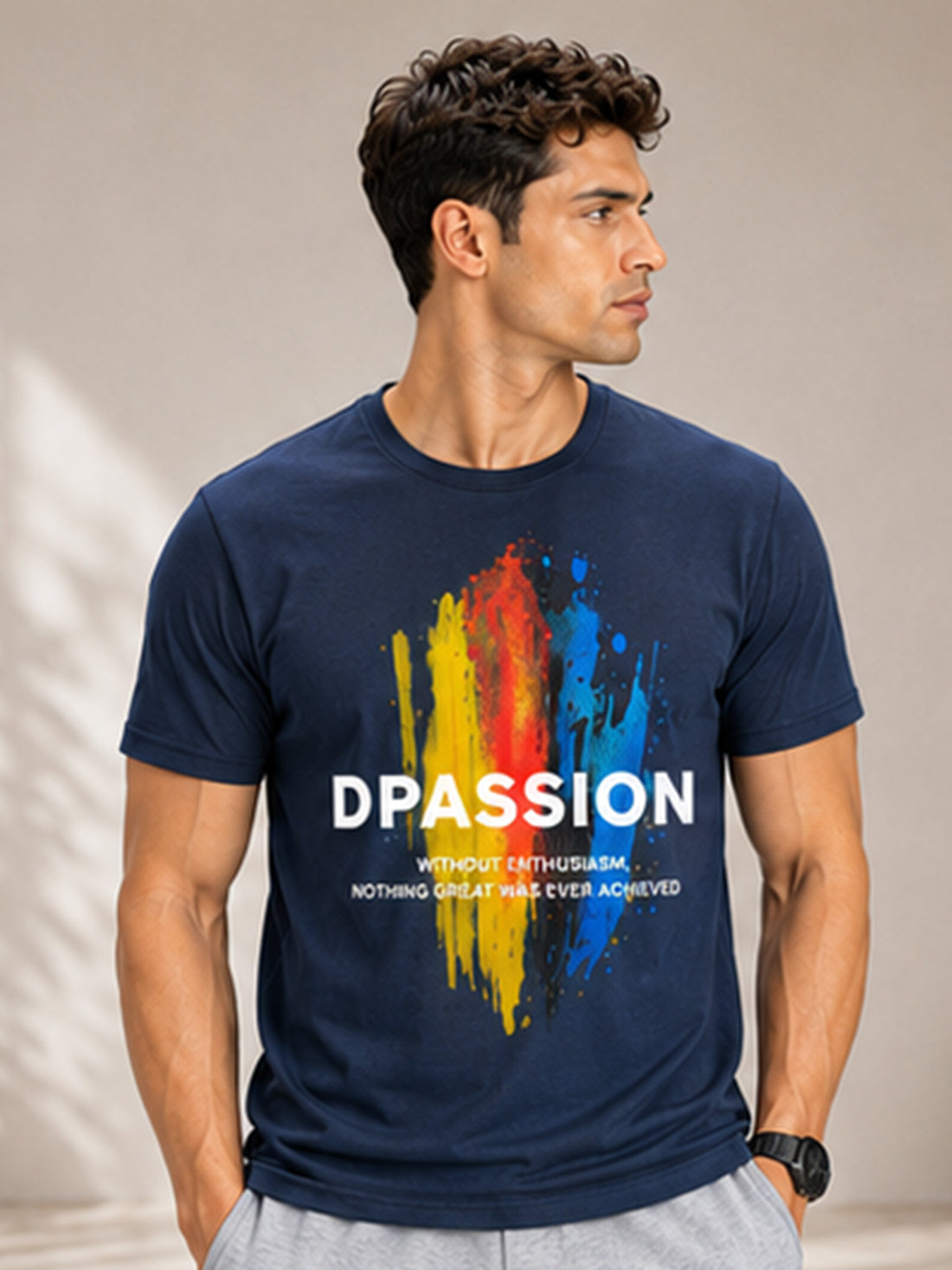 Dpassion Men's Black Graphic Performance T-Shirt | Dry-Fit Sportswear | Wholesale Activewear