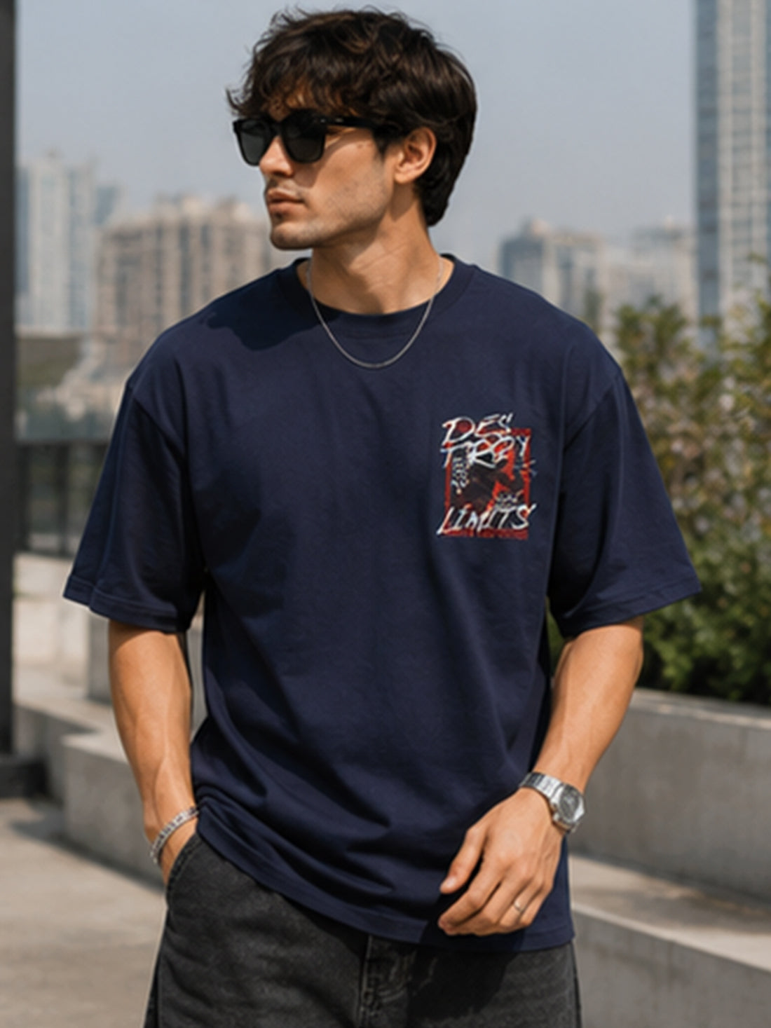 Men's Oversized Drop Shoulder T-Shirt | 100% Cotton Relaxed Fit Round Neck Streetwear Tee