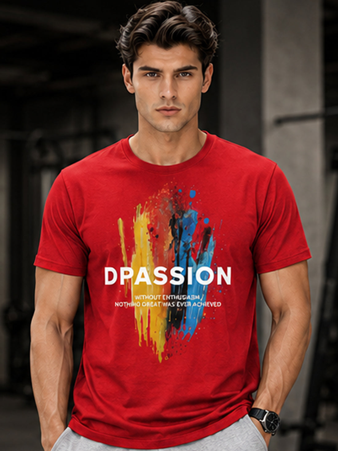 Dpassion Men's Black Graphic Performance T-Shirt | Dry-Fit Sportswear | Wholesale Activewear