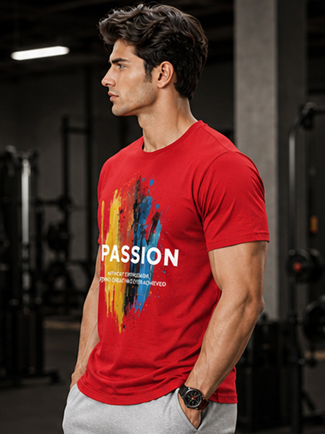 Dpassion Men's Black Graphic Performance T-Shirt | Dry-Fit Sportswear | Wholesale Activewear