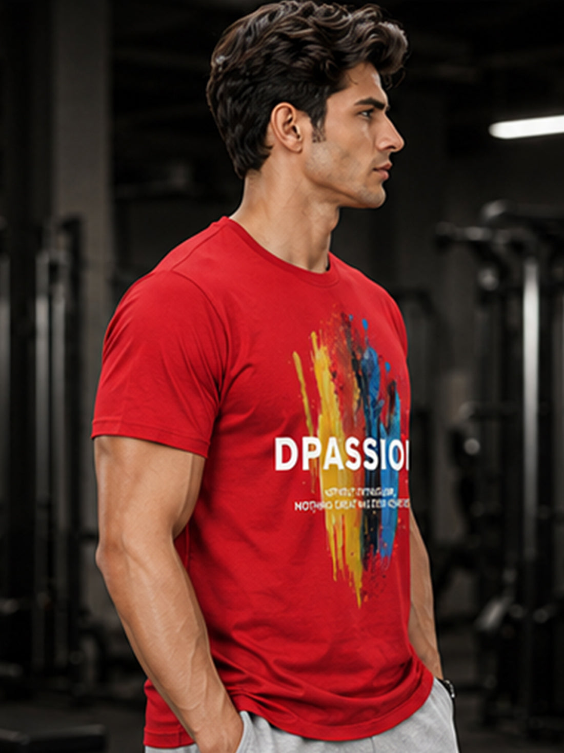 Dpassion Men's Black Graphic Performance T-Shirt | Dry-Fit Sportswear | Wholesale Activewear