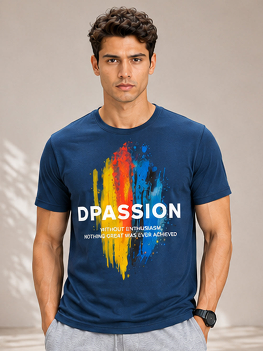 Dpassion Men's Black Graphic Performance T-Shirt | Dry-Fit Sportswear | Wholesale Activewear