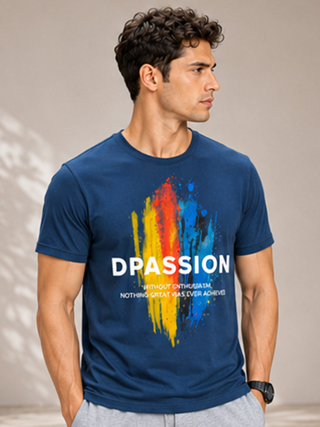 Dpassion Men's Black Graphic Performance T-Shirt | Dry-Fit Sportswear | Wholesale Activewear
