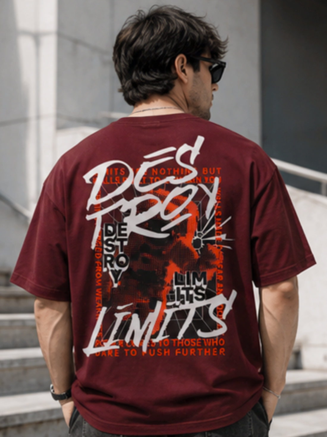 Men's Oversized Drop Shoulder T-Shirt | 100% Cotton Relaxed Fit Round Neck Streetwear Tee