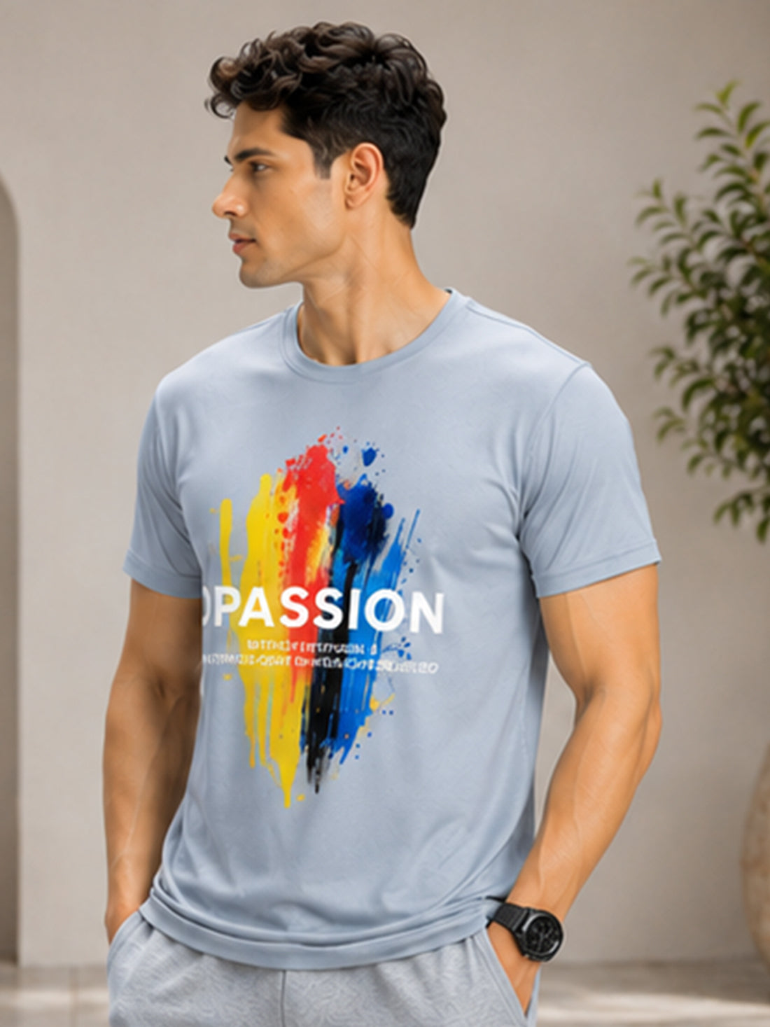 Dpassion Men's Black Graphic Performance T-Shirt | Dry-Fit Sportswear | Wholesale Activewear