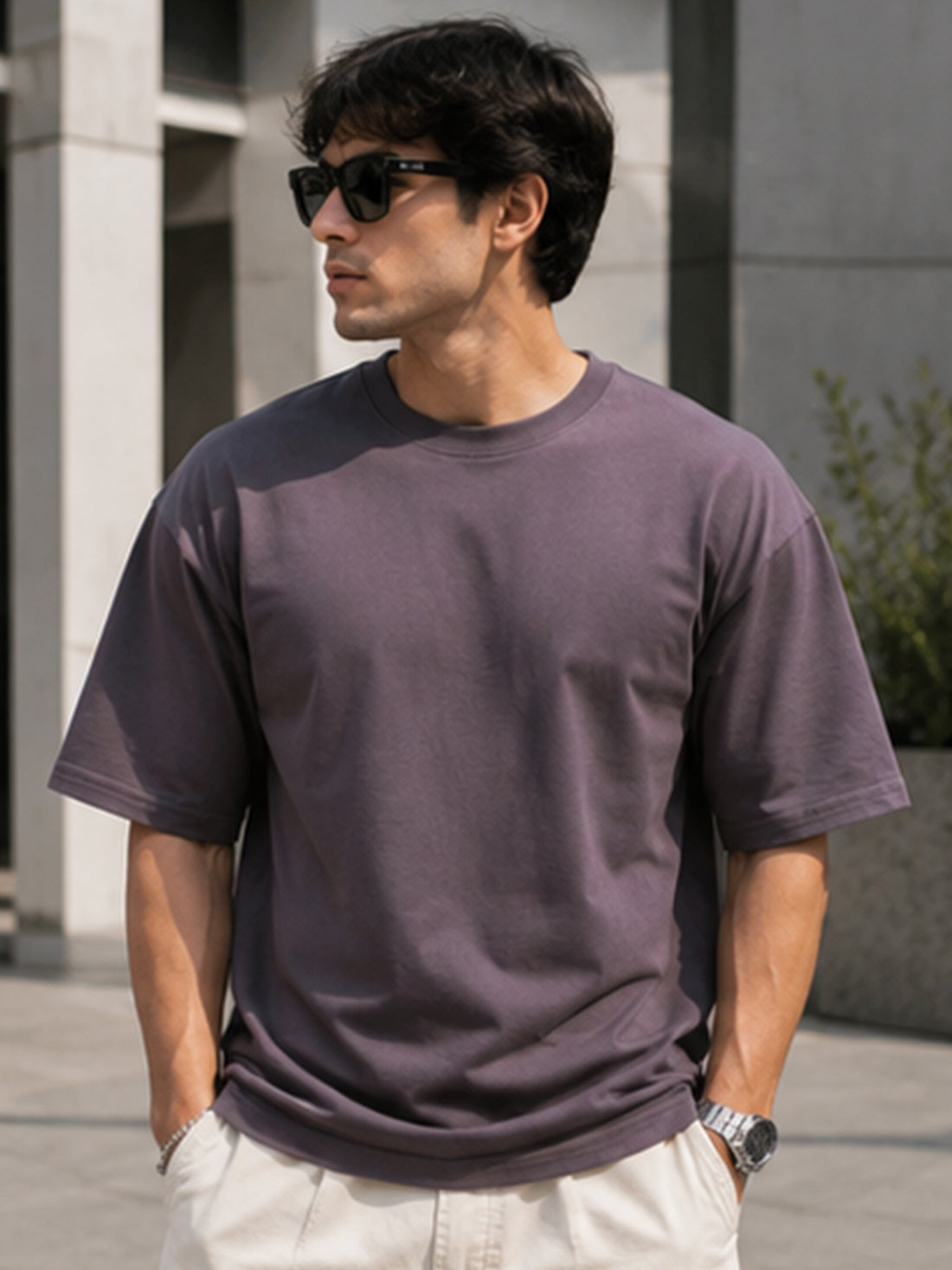 DPASSION California Palm Oversized Graphic T-Shirt for Men | 200 GSM Pure Cotton | Summer Streetwear Back Print Tee