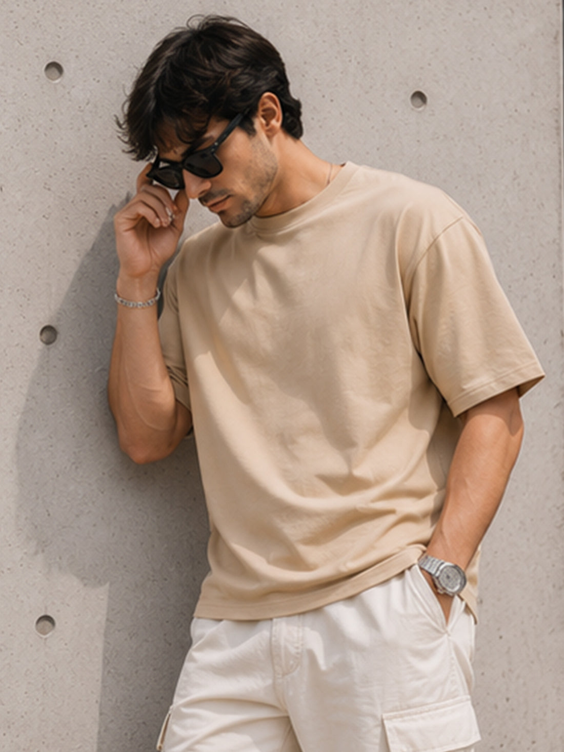 DPASSION California Palm Oversized Graphic T-Shirt for Men | 200 GSM Pure Cotton | Summer Streetwear Back Print Tee