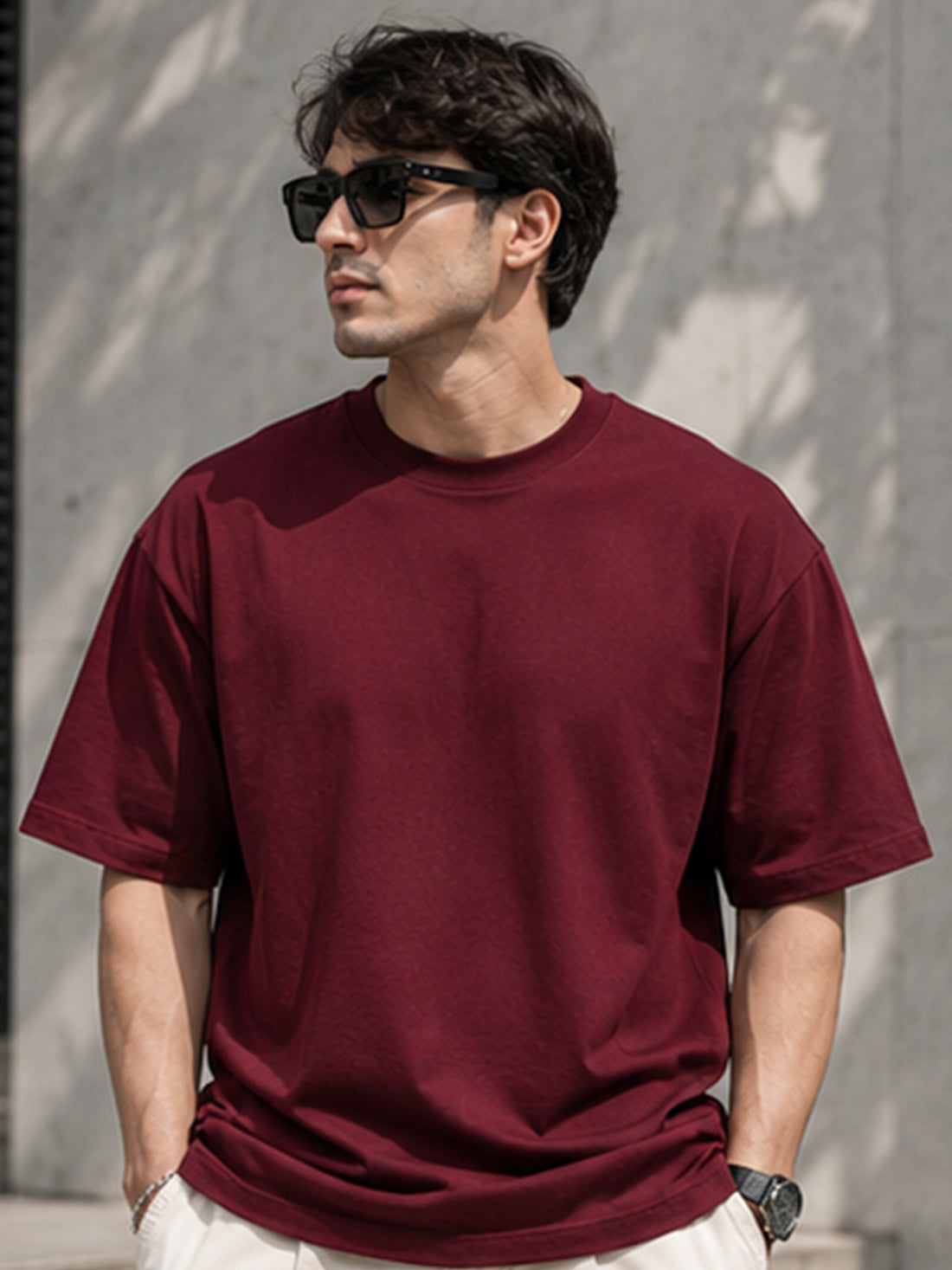 DPASSION California Palm Oversized Graphic T-Shirt for Men | 200 GSM Pure Cotton | Summer Streetwear Back Print Tee