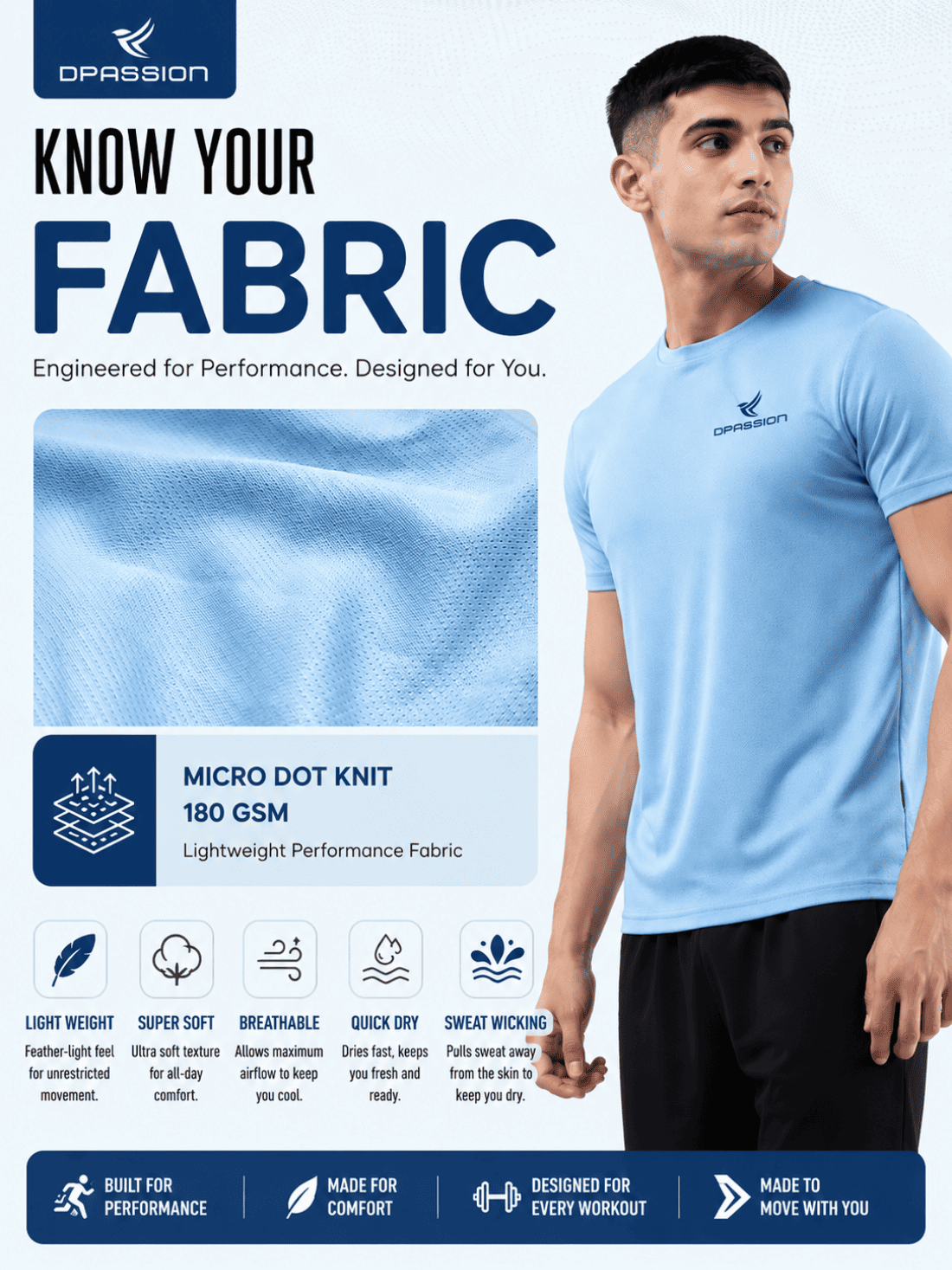 Unlimited Men's Red Performance T-Shirt | Quick Dry Sportswear | DPASSION