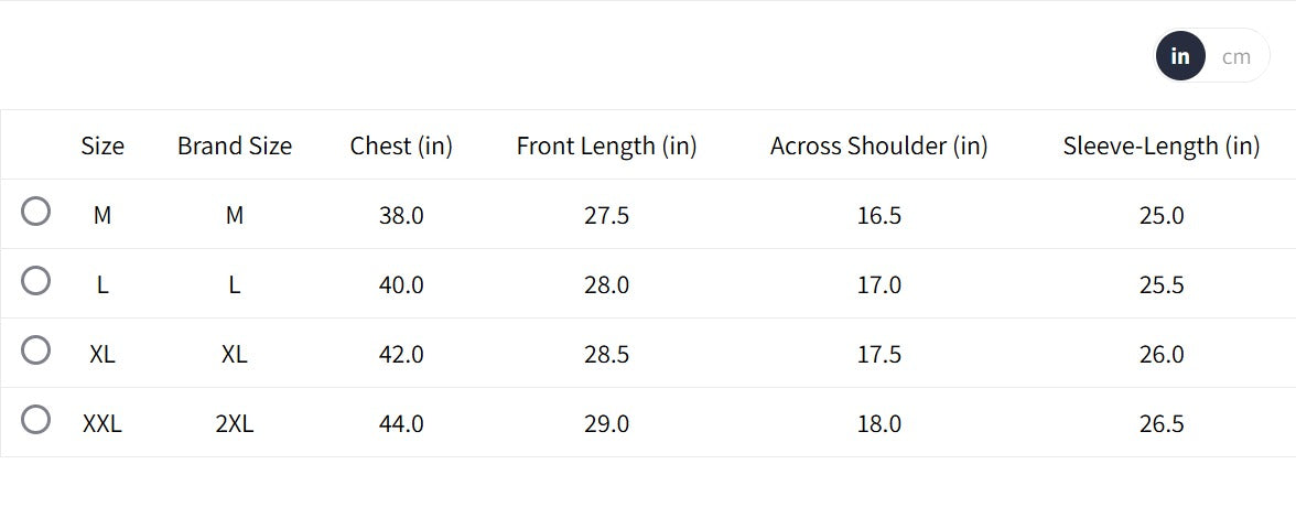 Size Chart
