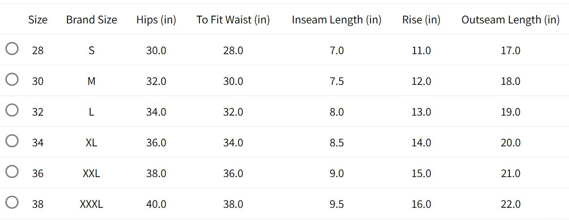 Size Chart